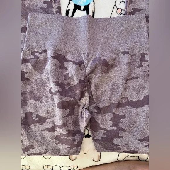 Purple Camouflage Women's Leggings - Picture 4 of 7